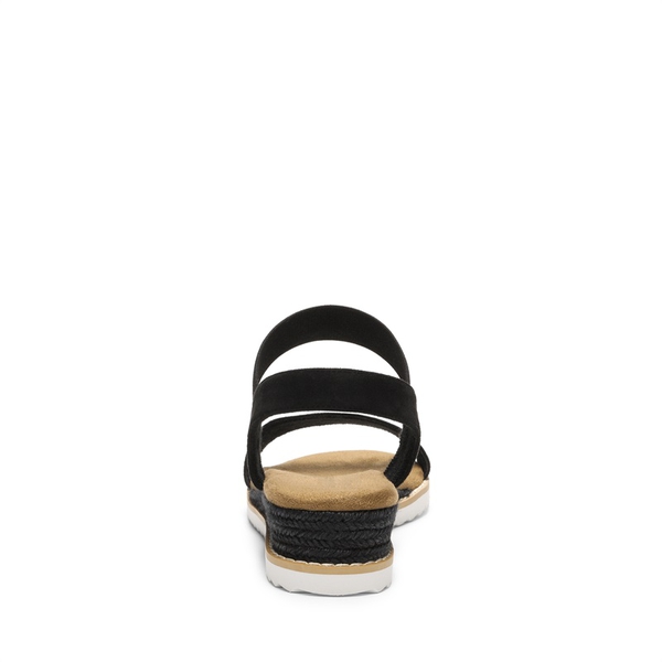 Ankle Elastic Strap Espadrille Flat Sandals - BLACK SUEDE - 5